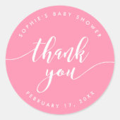 スクリリラックスプトありがとうパステルピンク ラウンドシール (正面)