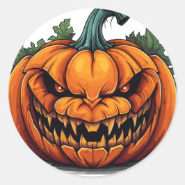 スクリリーカボチャ、ハロウィンステッカー ラウンドシール