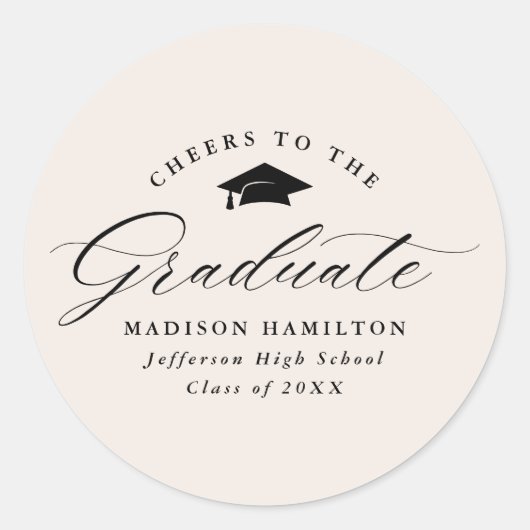 スクリーエレガントムの応援を大学院生に向けて ラウンドシール (正面)