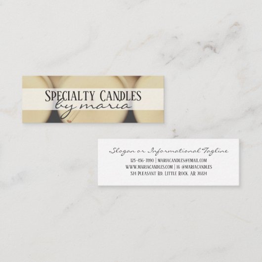 スクリーエレガントムアーティザンキャンドルメーカー スキニー名刺 (正面/裏面)
