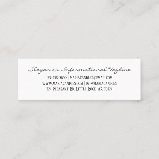 スクリーエレガントムアーティザンキャンドルメーカー スキニー名刺 (裏面)
