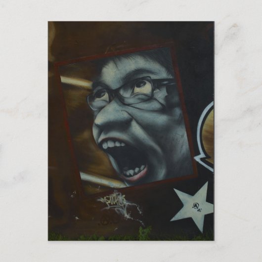 スクリーカッコいいムグラフィティ顔 ポストカード (正面)