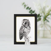 スクリーチフクロウはがき ポストカード (スタンド正面)