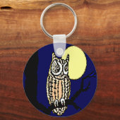 スクリーチフクロウ満月キーチェーン キーホルダー (正面)