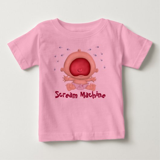 スクリームマシンバリングベビーユーモア – 女の子 ベビーTシャツ (正面)