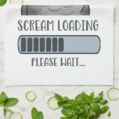 スクリームローディングアフリカグレイ キッチンタオル (折り畳み)