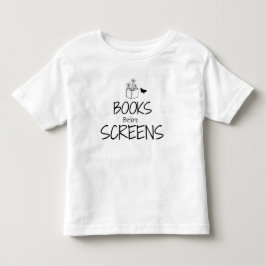 スクリーンより本を優先 トッズTシャツ トドラーTシャツ