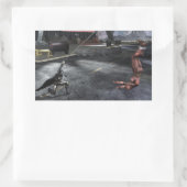 スクリーンショット： BatmanとFlash 長方形シール (バッグ)