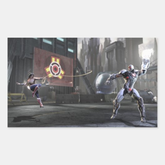 スクリーンショ疑問に思ット:女とサイボーグ2 長方形シール (正面)