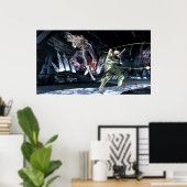 スクリーンショ疑問に思ット：女と緑の矢印 ポスター (ホームオフィス)