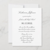 スクリーンドットティール（緑がかった色）オープンハウスパーティー卒業 招待状 (裏面)