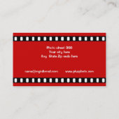 スクリーンライター黒、白、赤い目を引く 名刺 (裏面)