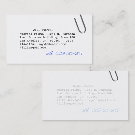 スクリーンライターiii 名刺 (正面/裏面)