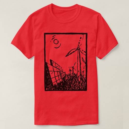 スクリーン印刷に基づく再生可能エネルギー Tシャツ (デザイン正面)