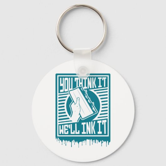 スクリーン印刷スキージ印刷服従インクデザイン キーホルダー (正面)