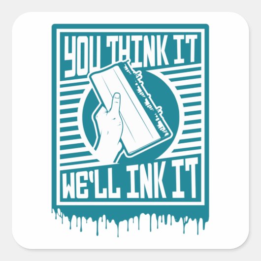 スクリーン印刷スキージ印刷服従インクデザイン スクエアシール (正面)