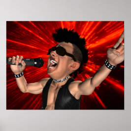 スクリー熱狂するムとレーザービームポスター ポスター