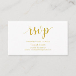 スクリ素朴プト、金ゴールドフォントの色、結婚式のRSVP エンクロージャーカード