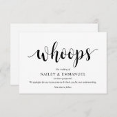 スクリ素朴プト、黒、結婚延期、編集可能 エンクロージャーカード (正面/裏面)