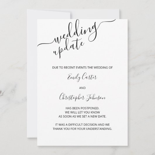 スクリ結婚プトのエレガント更新延期カード セーブザデート (正面)