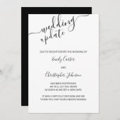 スクリ結婚プトのエレガント更新延期カード セーブザデート (正面/裏面)