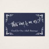 スクリ華美プト付きドリンクチケット、ダークブルー (正面)