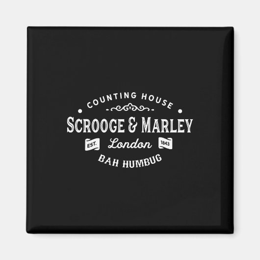 スクルージとマリーカウントハウスクリスマスカロル マグネット (正面)