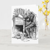 スクルージは彼の机に向かった カード (黄色い花)