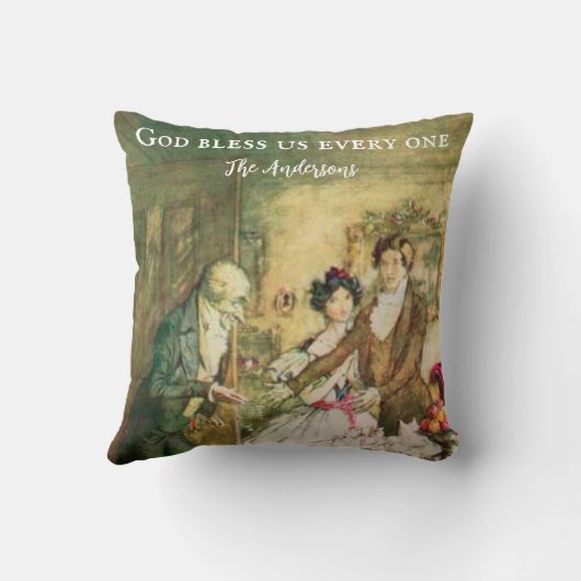 スクルージは聖降誕祭パーソナライズされた車ビクトリアン クッション (裏面)