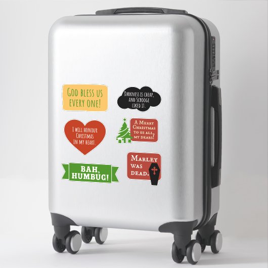 スクルージュアクリスマスカロル引用文ステッカーパック シール (スーツケース)