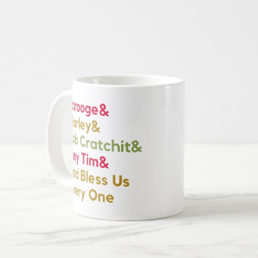 スクルージュマーリーモダンフェスティバルミニマリストクリスマス コーヒーマグカップ (正面左)