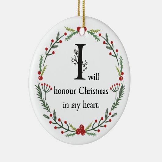 スクルージ引用文私はハートで聖降誕祭を祝う セラミックオーナメント (右)
