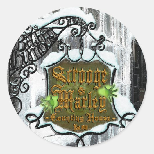 スクルージ&MarleySignScene ラウンドシール (正面)