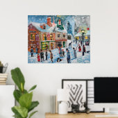 スクルージAクリスマスカロル冬の雪のシーン幽霊 ポスター (ホームオフィス)