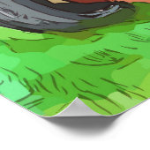 スクレーパーを備えたケーストラクターの水彩画  ポスター (角)