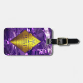 スクレープブッカーパープルフォイルデザイン「クリエイティブジュイス」 ラゲッジタグ (正面横)
