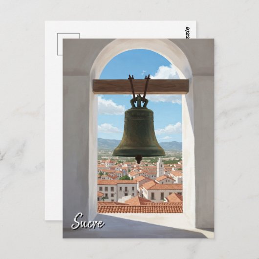 スクレ・ボリビア旅行の教会の鐘 ポストカード (正面/裏面)