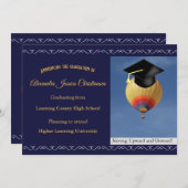 スクロエレガントールスクリプト熱気球卒業 案内状 (正面/裏面)