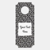 スクロエレガントールダマスクデザイン白黒 ドアノブサイン (裏面)