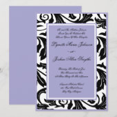 スクロエレガントールラベンダー結婚式招待状 招待状 (正面/裏面)