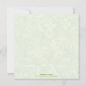スクロカラフルール葉、淡い色のライム結婚式招待状 招待状 (裏面)
