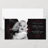 スクロファンシーールブラック&レッドクリスマスフォトカード シーズンカード (正面/裏面)