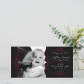 スクロファンシーールブラック&レッドクリスマスフォトカード シーズンカード (スタンド正面)