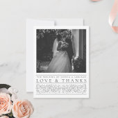 スクロフォーマルー離れル白黒結婚の写真 サンキューカード