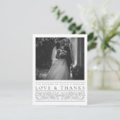 スクロフォーマルー離れル白黒結婚の写真 サンキューカード (スタンド正面)