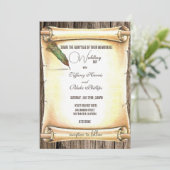 スクロユニークールとフェザーペンの結婚式招待状 招待状 (スタンド正面)