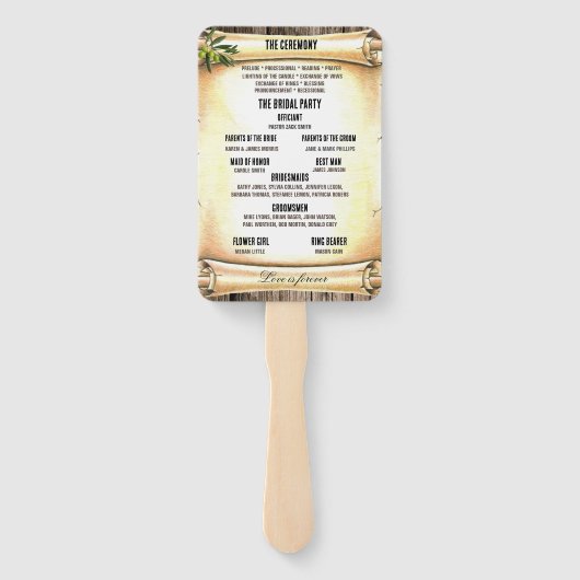 スクロユニークールとフェザーペンの結婚式 プログラム ハンドファン (裏面)