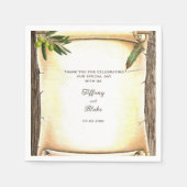 スクロユニークール&フェザーペンの結婚紙ナプキン スタンダードカクテルナプキン (正面)