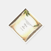 スクロユニークール&フェザーペンの結婚紙ナプキン スタンダードカクテルナプキン (角)