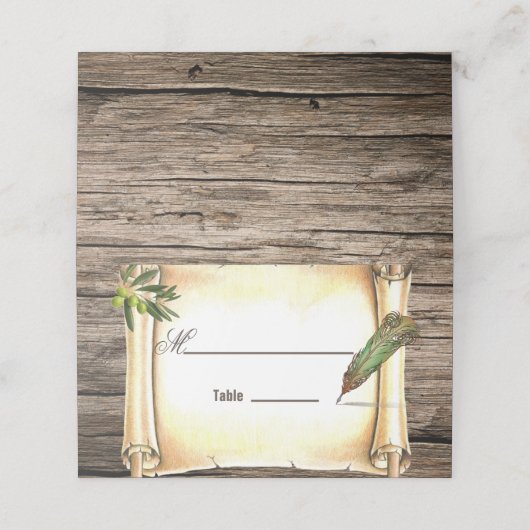 スクロユニークール&フェザーペンテーブル座席表 プレイスカード (外部開封)